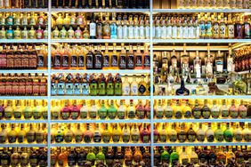 A selection of bottles of fine mezcal from a range of Mexican producers on display.