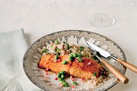 Pomegranate-Glazed Salmon with Armenian Rice