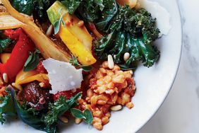 Vegetable Farro Stew with Figs and Pine Nuts