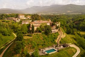 An aerial view of Il Borro in Tuscany.