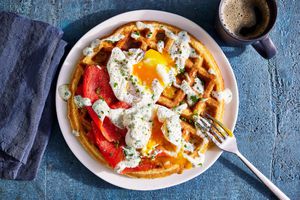 Basil and Cornmeal Waffles