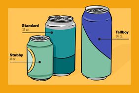 Illustration of three beer cans of different sizes 