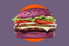 Burger King's Wednesday's Whopper, inspired by The Addams Family animated films with purple bread.