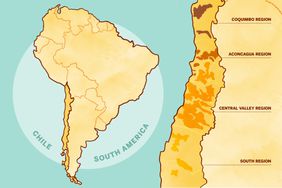 Map of Chile, South America