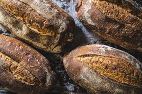 Four sourdough bread loaves