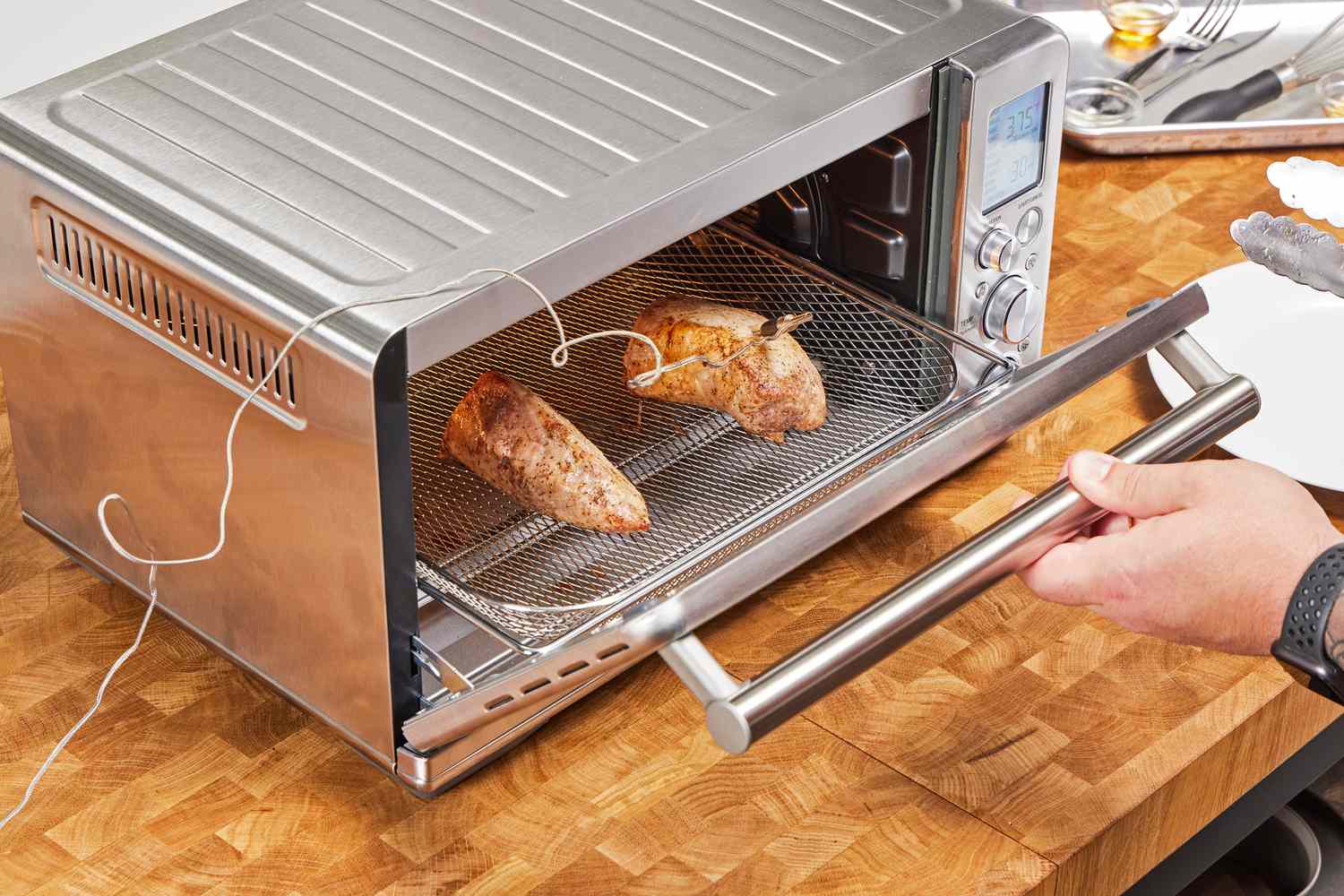 Meat cooking in the Breville the Smart Oven Air Fryer