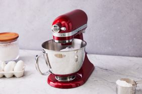 KitchenAid Artisan Mini 3.5-Quart Tilt-Head Stand Mixer displayed on a marble counter