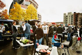 people tailgating for a game