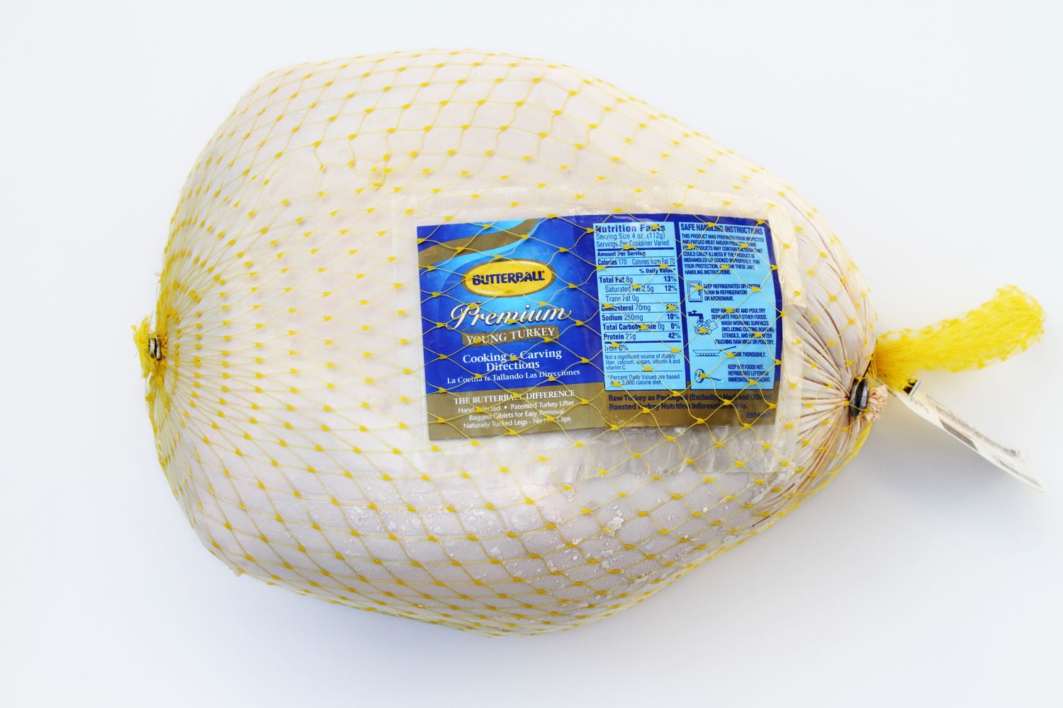 a frozen Butterball turkey. 