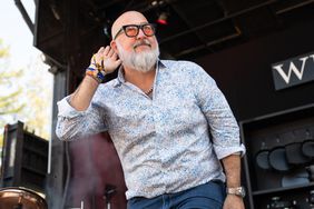 Andrew Zimmern arrives on the Williams Sonoma Culinary Stage at BottleRock Napa Valley at Napa Valley Expo