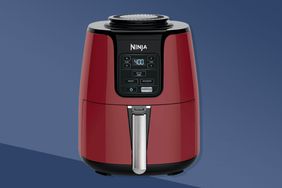 The Ninja 4-Quart Air Fryer Pro on a blue background