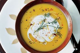 Gingered Butternut Squash Soup with Spicy Pecan Cream