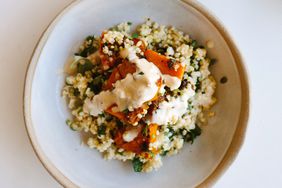 Spice-Roasted Butternut Squash with Herbed Millet and Tahini Dressing