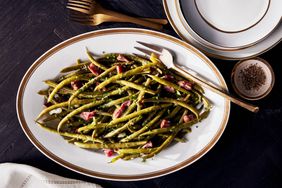 Garlicky Green Beans with Ham