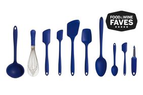 get it right 10 piece silicone utensil set blue