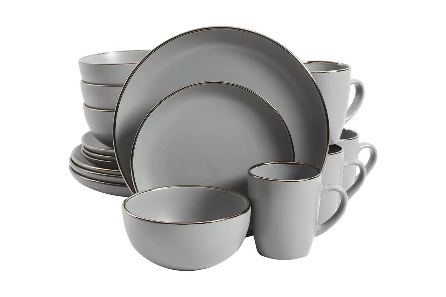 Gibson Home Rockaway Round Stoneware Coupe Edged Dinnerware Set