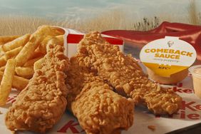 KFC Original recipe tenders, fries and comeback sauce. 