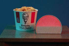 A bucket of KFC and the Hatch Restore 2 smart sleep device.