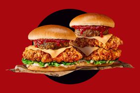 KFC's Stuffing Tower Burger and Stuffing Stacker Burger.