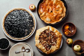 Variety of autumn pies