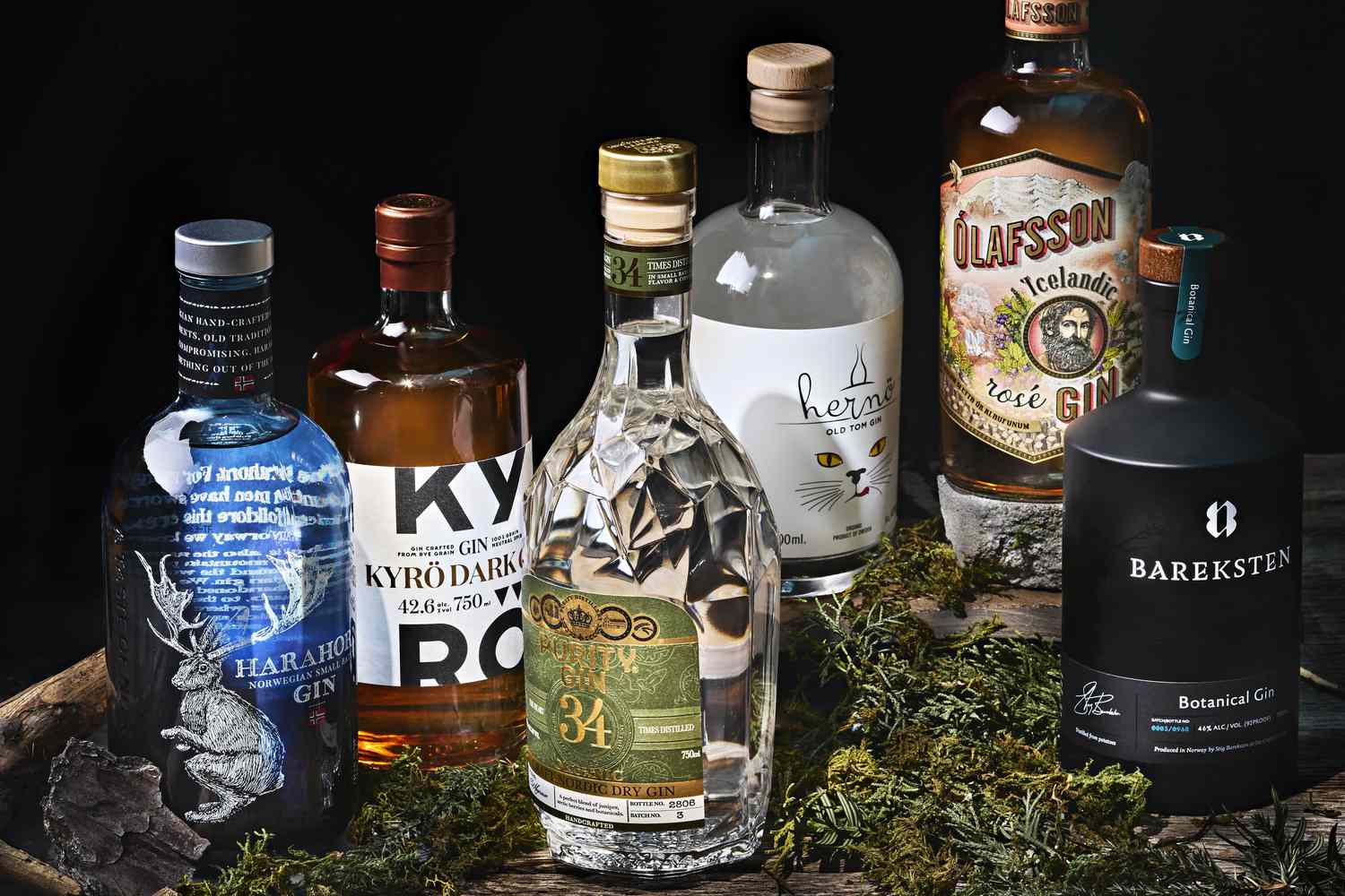 bottles of Nordic gin