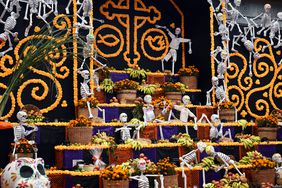 A Dia de Los Muertos altar in Oaxaca.