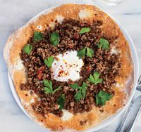 Turkish Ground-Lamb Pizzas