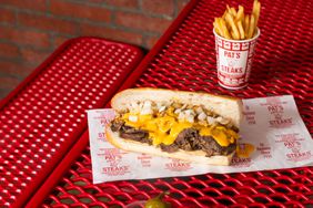 Philly cheesesteak and fries from Pat's King of Steaks in Philadelphia.