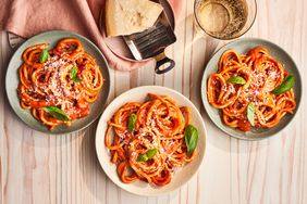 Pici with Roasted Garlic and Tomatoes