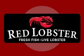 The Red Lobster logo on a red background. 