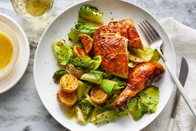 Roast Chicken and Warm Escarole Caesar