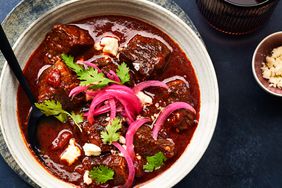 Short Rib Chili with Pickled Red Onion