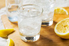 Seltzer with fresh lemon