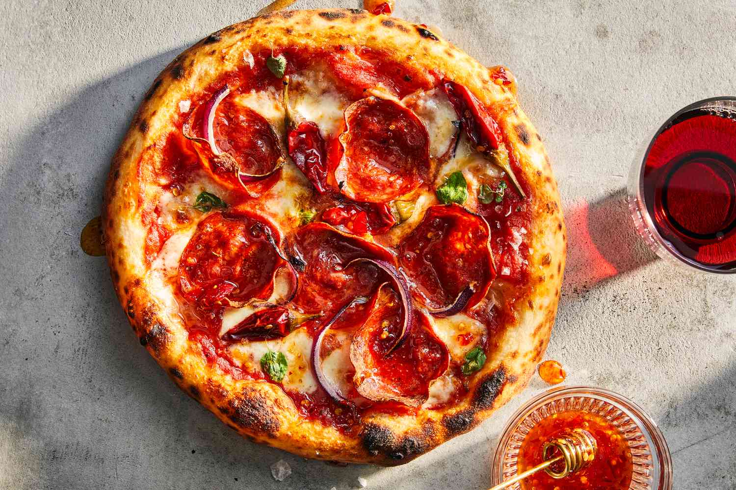 Soppressata Pizza with Calabrian Chile Honey