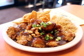 A plate of cashew chicken at Canton Inn in Springfield, Missouri.