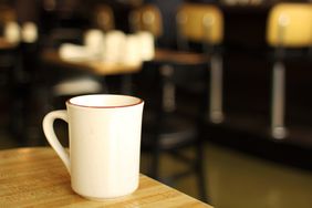 A Cup of coffee at a diner.