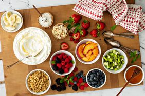 A Yogurt bowl bar, with a variety of toppings