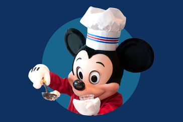 Mickey Mouse with a chef's hat. 