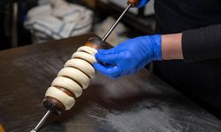 Chiney cakes being made at the Carmel Christkindlmarkt.