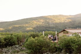 A wide shot of guests at WildKitchen at Blue Sky Lodge in Utah