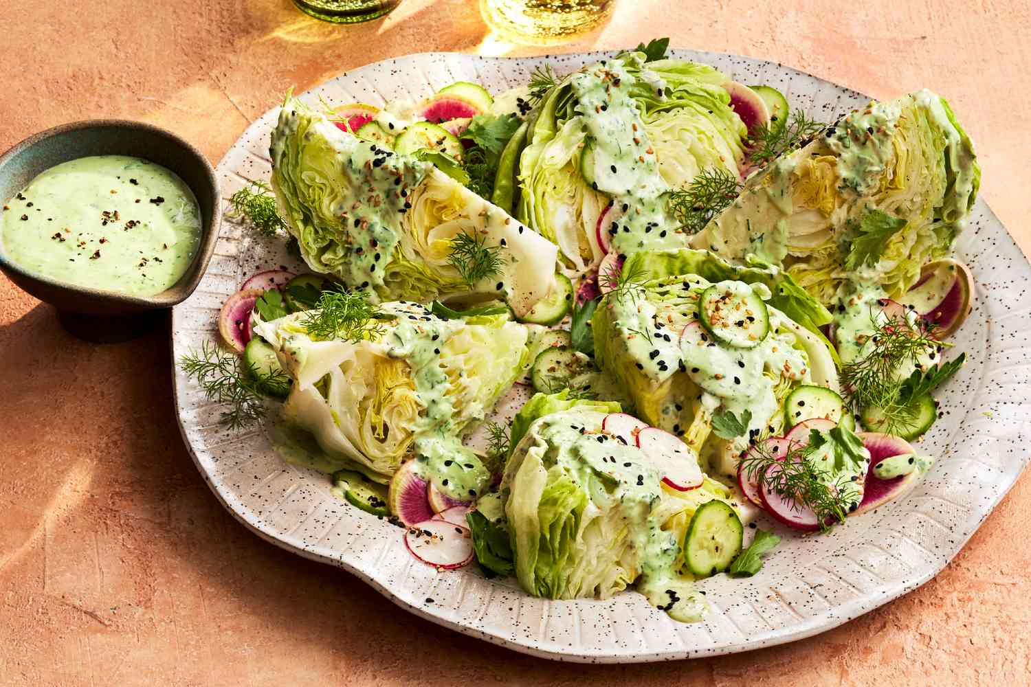 Wedge Salad with Tahini Goddess Dressing