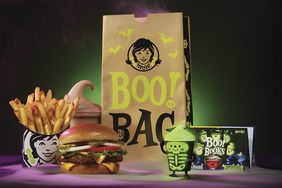 Boo! Bag meal,* featuring a Dave's Single®, small Hot & Crispy Fry, small Frosty®, glow-in-the-dark Bone Chiller Frosty figure and a Boo! Books® coupon book.