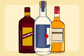 Illustration of three bottles of rum