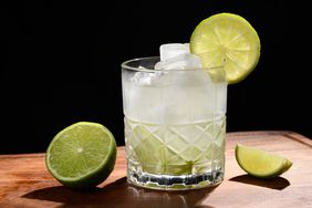 An icy cocktail with lime.